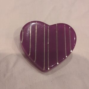 Purple Heart-Shaped Brooch